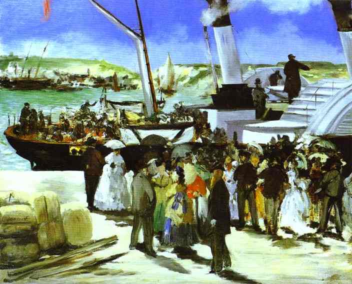 The Departure Of The Folkestone Boat (1869) - Edouard Manet Tablo