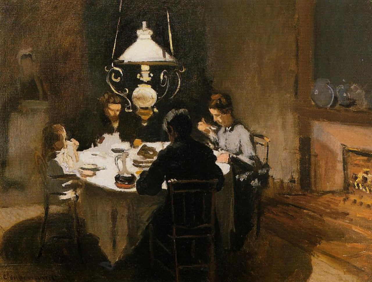 The Dinner (1869) - Claude Monet Tablo