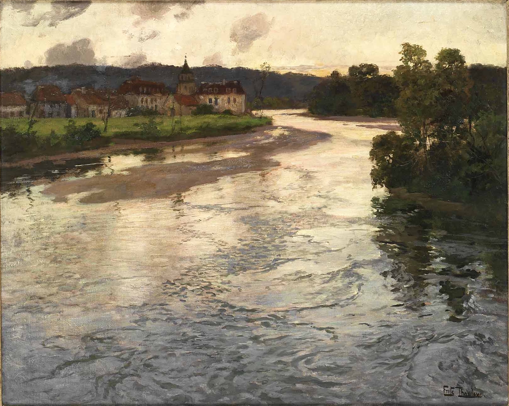 The Dordogne - Frits Thaulow Tablo
