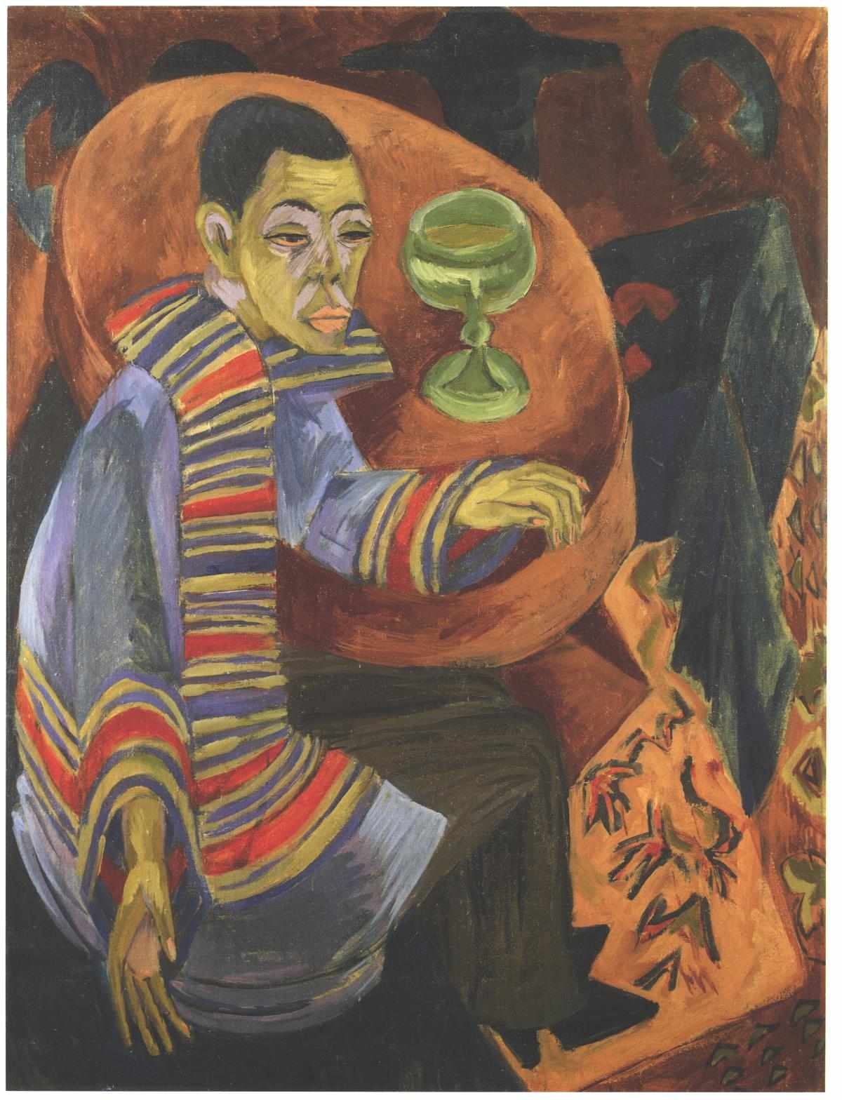 The Drinker (self portrait) - Ernst Ludwig Kirchner Tablo