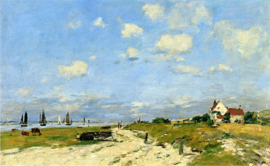 The Dunes at Etaples (1890) - Eugène Boudin Tablo