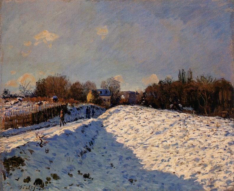 The Effect of Snow at Argenteuil (1874) - Alfred Sisley Tablo