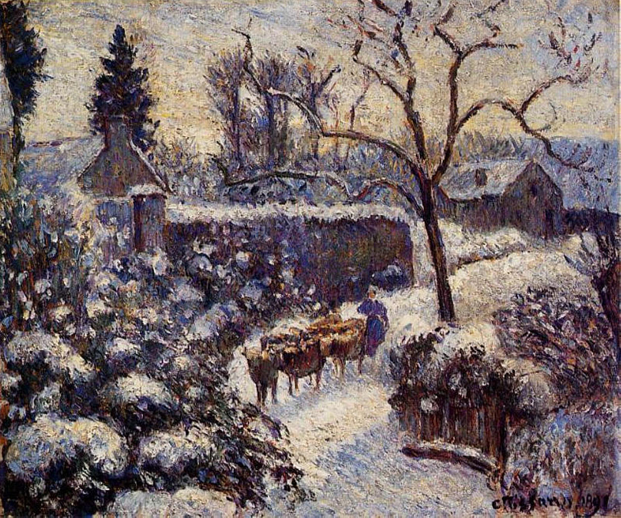 The Effect of Snow at Montfoucault (1891) - Camille Pissarro Tablo
