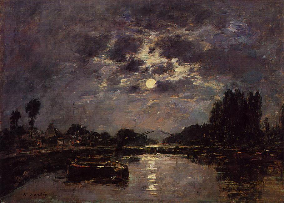 The Effect of the Moon (1891) - Eugène Boudin Tablo