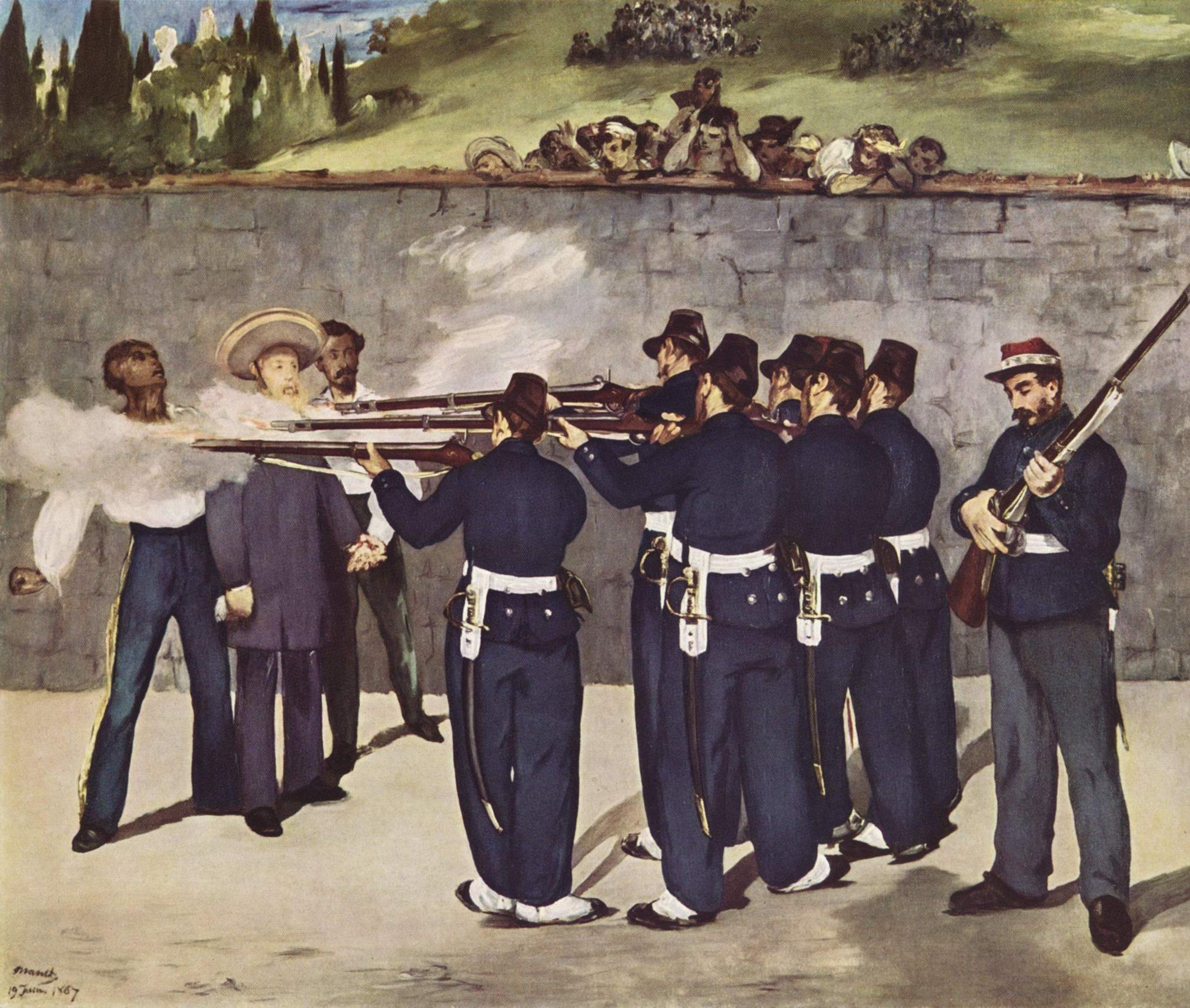 The Execution of the Emperor Maximilian of Mexico (1868) - Edouard Manet Tablo