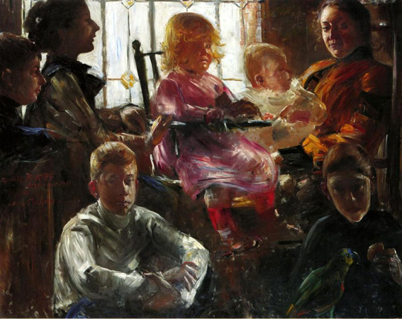 The Family of the Painter Fritz Rumpf (1901) - Lovis Corinth Tablo