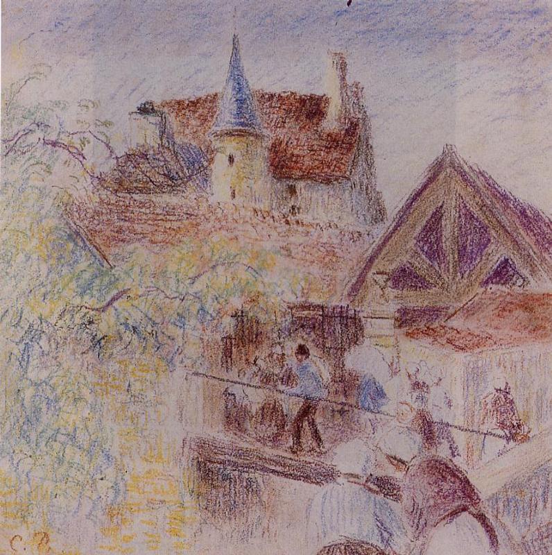 The Farm, Osny (1884) - Camille Pissarro Tablo