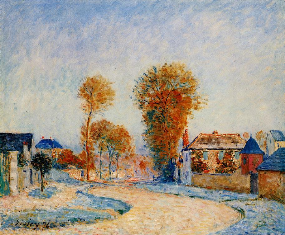 The First Hoarfrost (1876) - Alfred Sisley Tablo