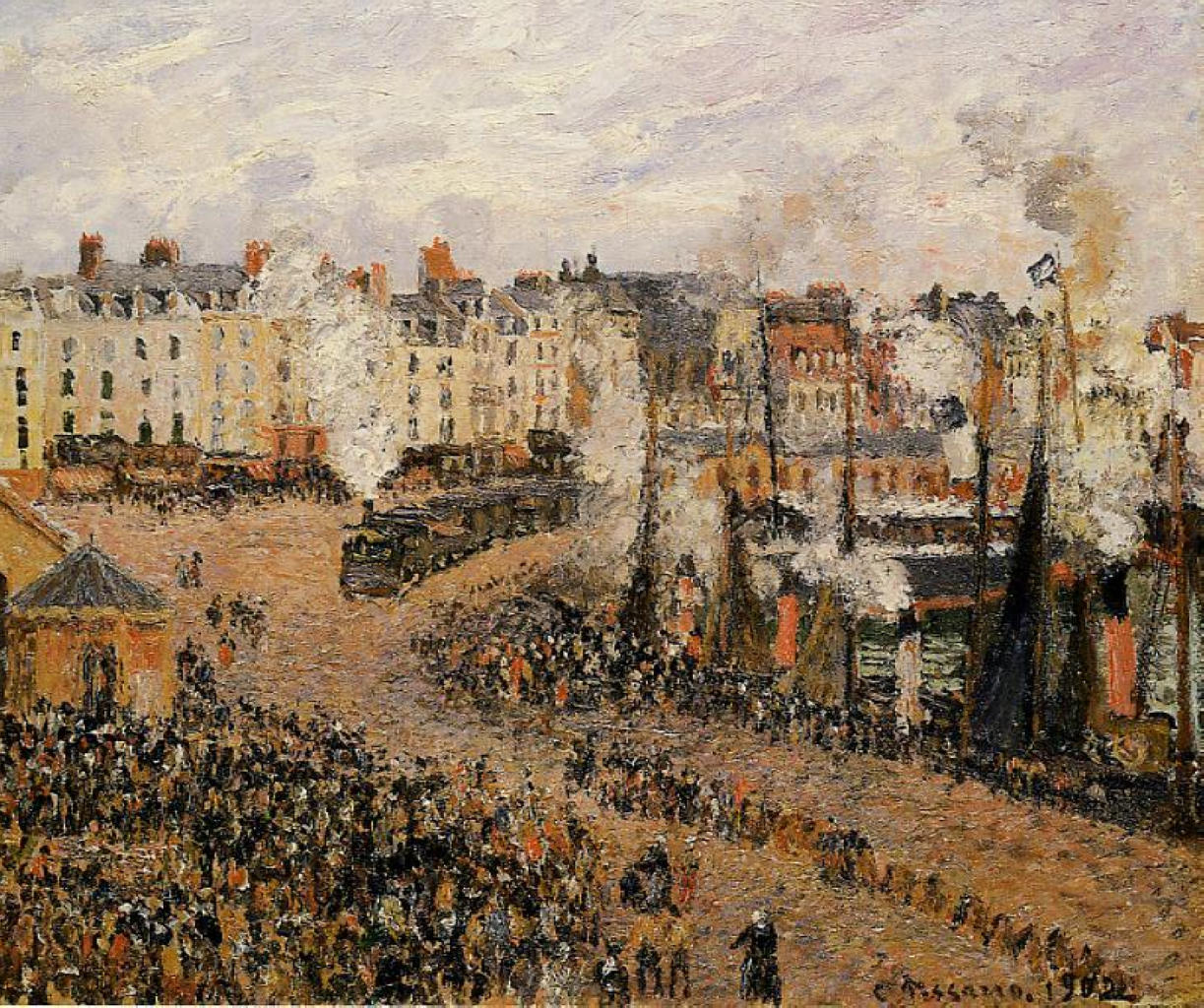 The Fishmarket, Dieppe (1902) - Camille Pissarro Tablo