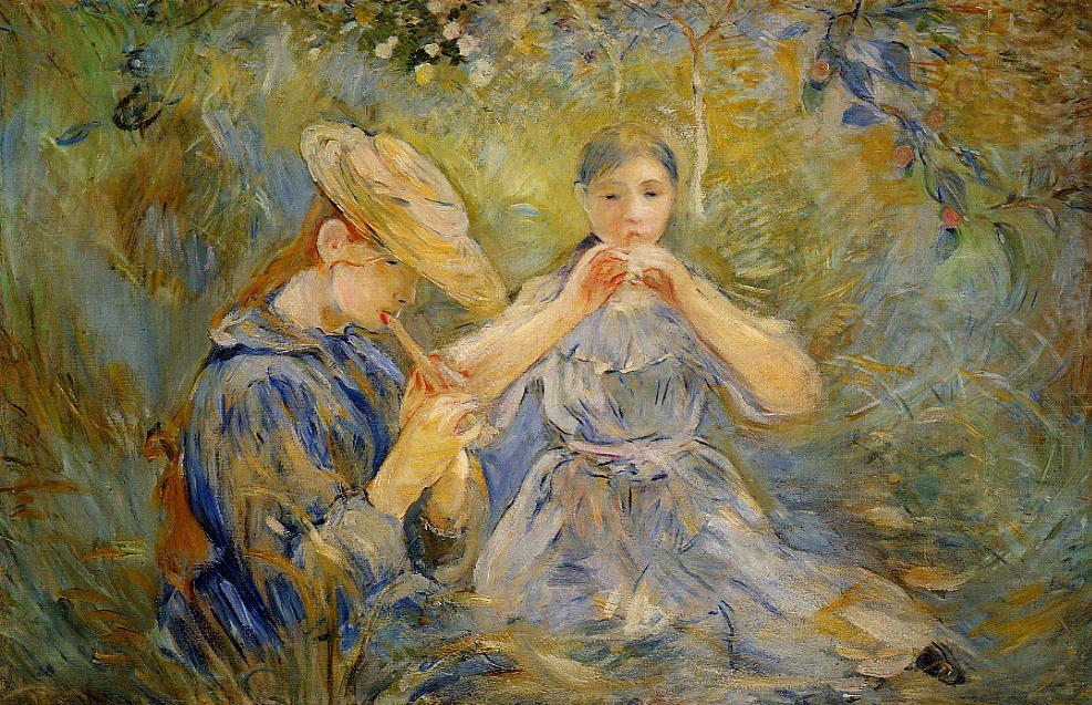 The Flageolet (1890) - Berthe Morisot Tablo