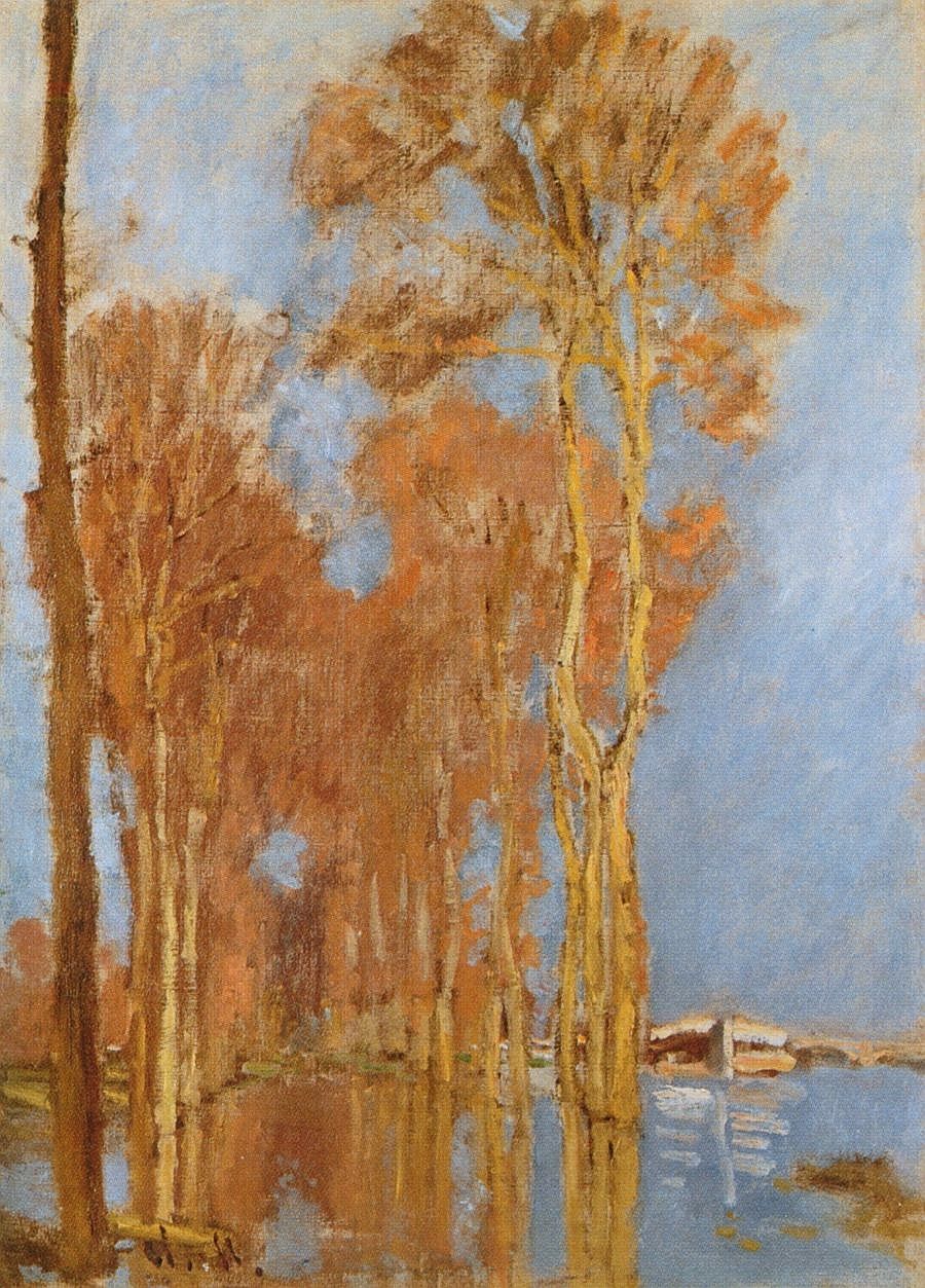 The Flood (1872) - Claude Monet Tablo