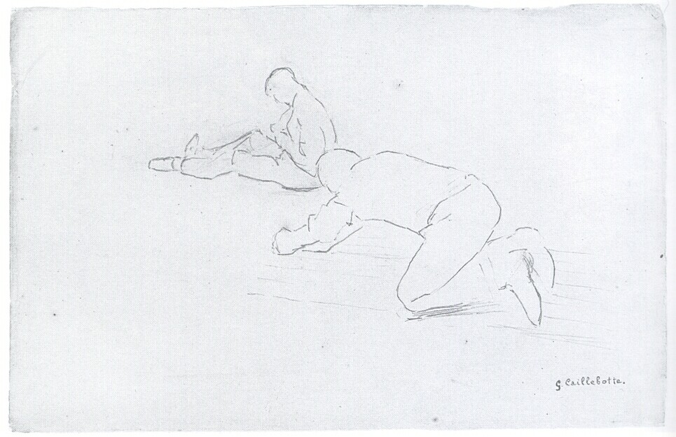 The Floor Scrapers (study) (1875) - Gustave Caillebotte Tablo