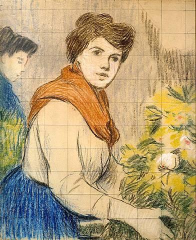 The Flower Seller - Federico Zandomeneghi Tablo