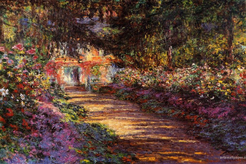 The Flowered Garden (1901) - Claude Monet Tablo