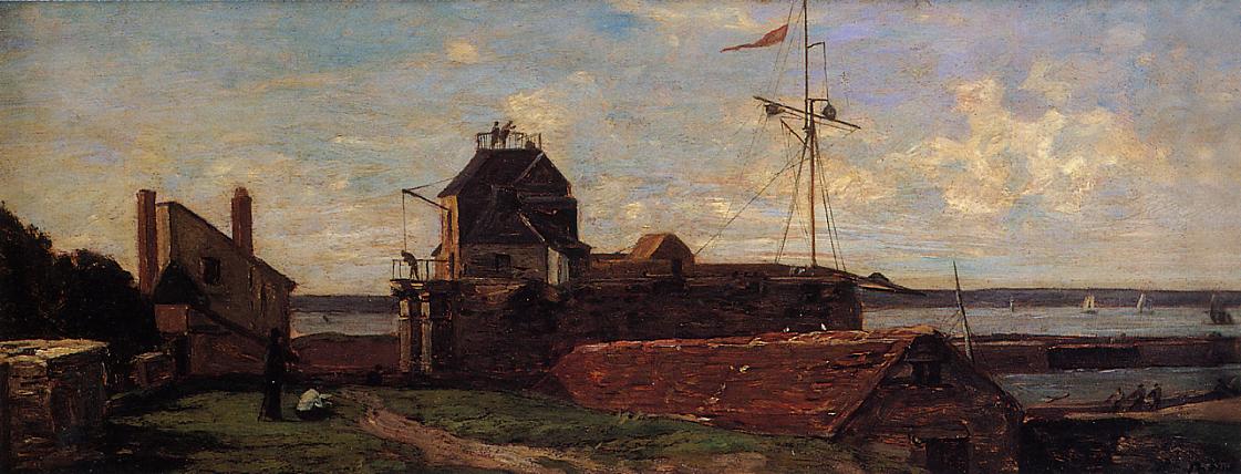The Francois Ier Tower at Le Havre (1852) - Eugène Boudin Tablo