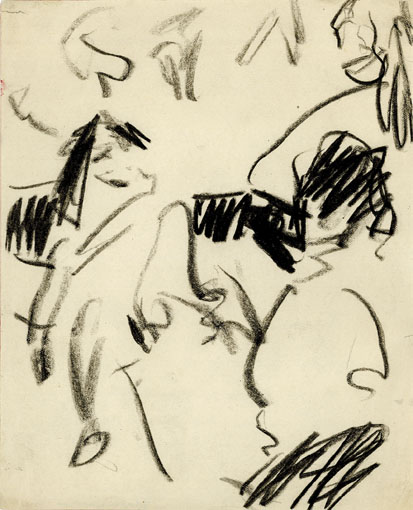 The French are Sitting on the Couch (1910) - Ernst Ludwig Kirchner Tablo