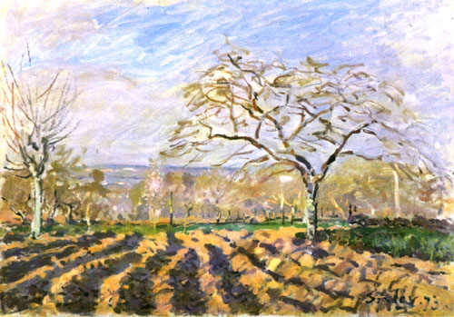 The Furrows (1873) - Alfred Sisley Tablo