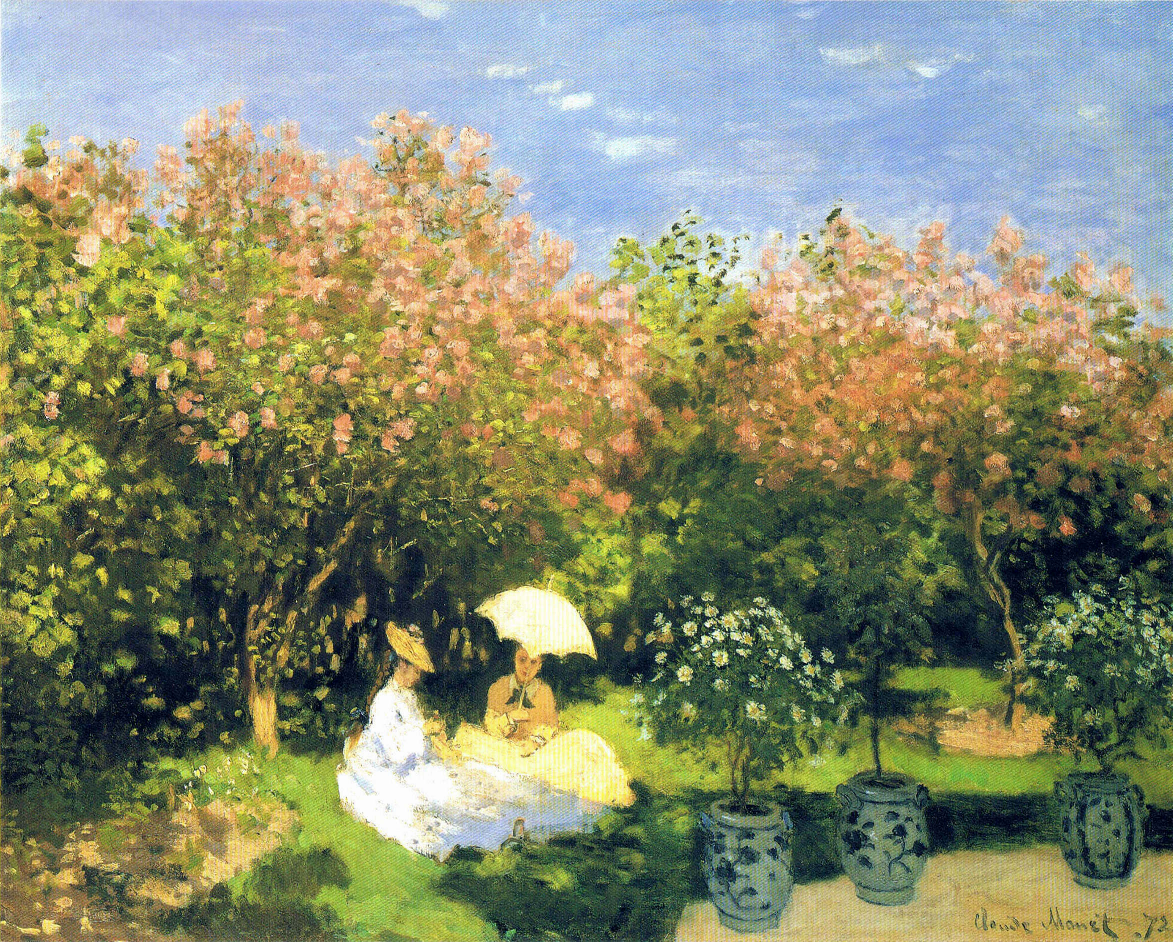 The Garden (1872) - Claude Monet Tablo