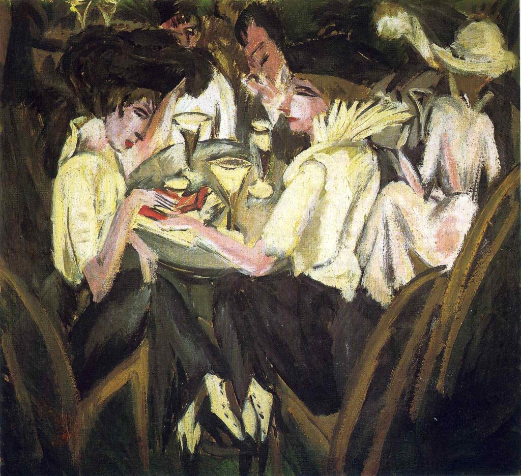 The Garden Cafe (1914) - Ernst Ludwig Kirchner Tablo
