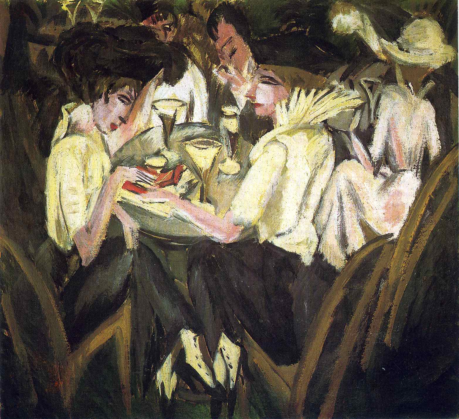 The Garden Cafe (1914) - Ernst Ludwig Kirchner Tablo