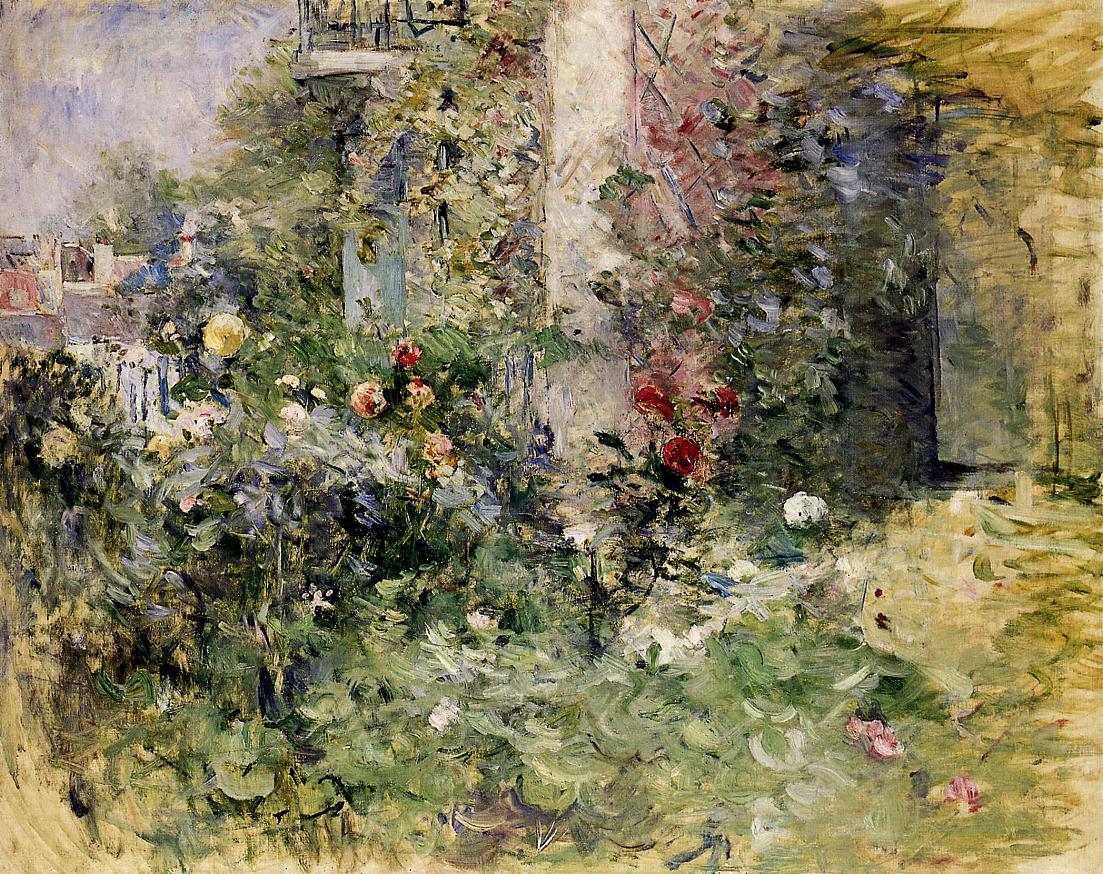 The Garden at Bougival (1884) - Berthe Morisot Tablo
