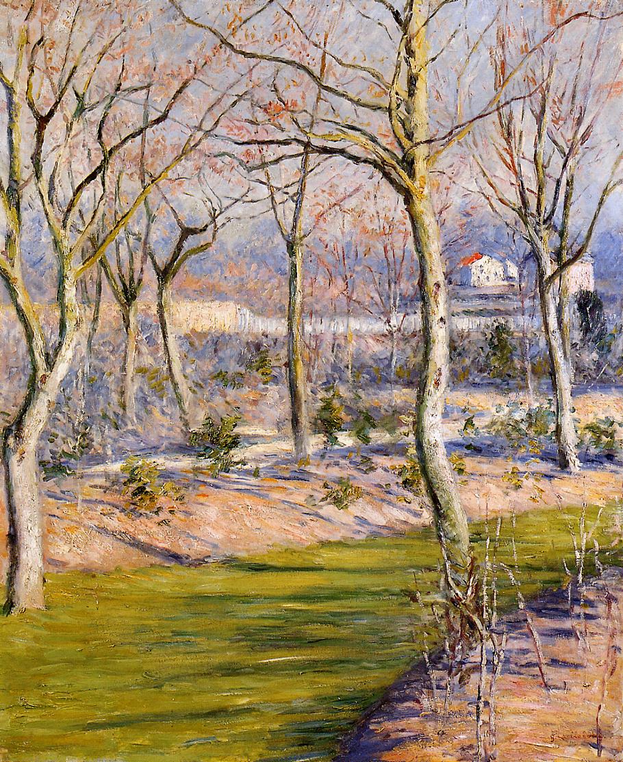 The Garden at Petit Gennevilliers in Winter (1894) - Gustave Caillebotte Tablo