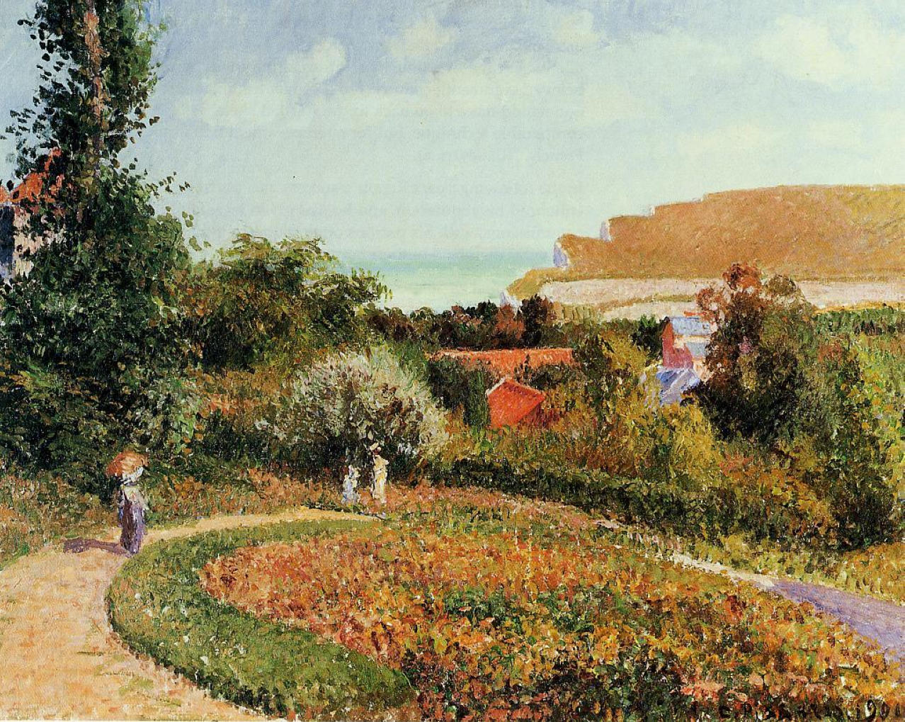 The Garden of the Hotel Berneval (1900) - Camille Pissarro Tablo