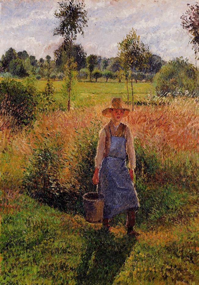 The Gardener, Afternoon Sun, Eragny (1899) - Camille Pissarro Tablo