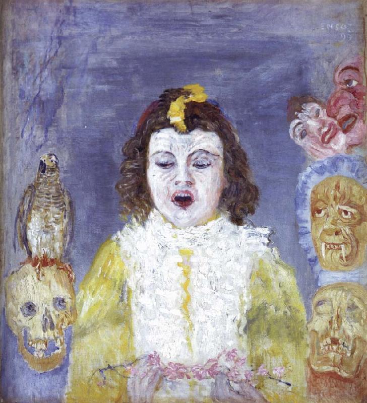 The Girl with Masks (1921) - James Ensor Tablo