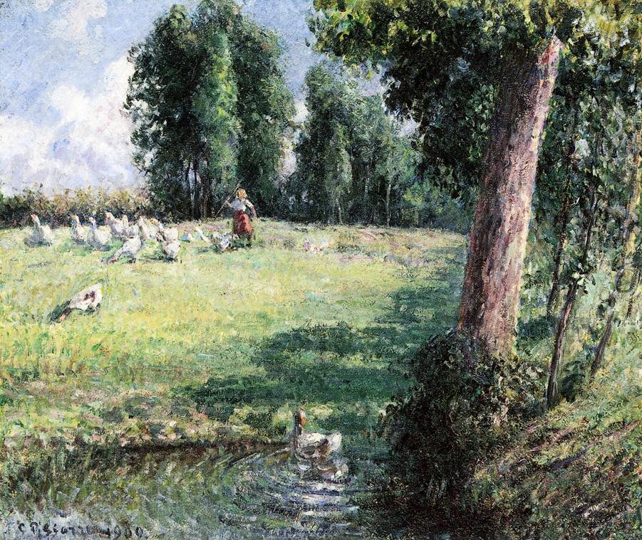 The Goose Girl (1900) - Camille Pissarro Tablo
