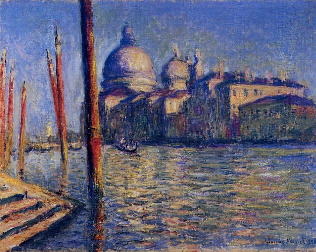 The Grand Canal and Santa Maria della Salute (1908) - Claude Monet Tablo