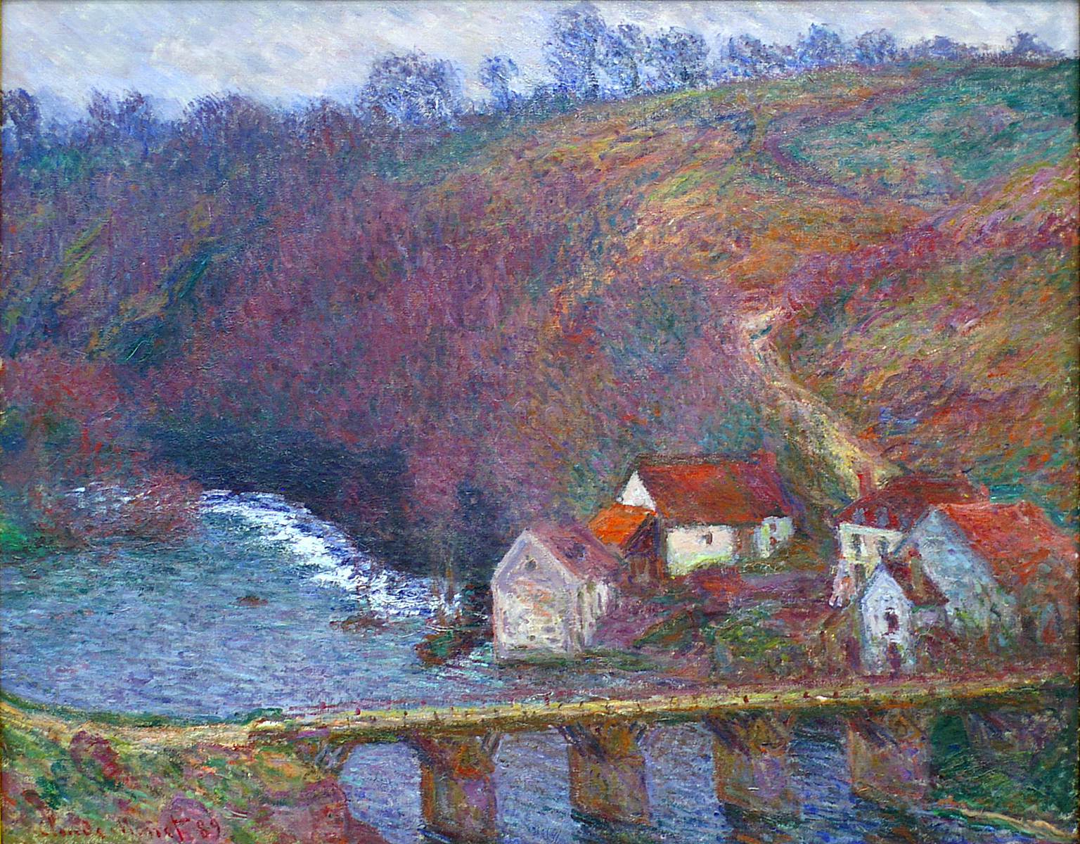 The Grande Creuse by the Bridge at Vervy (1889) - Claude Monet Tablo