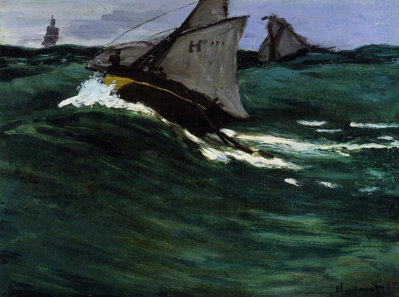 The Green Wave (1866) - Claude Monet Tablo
