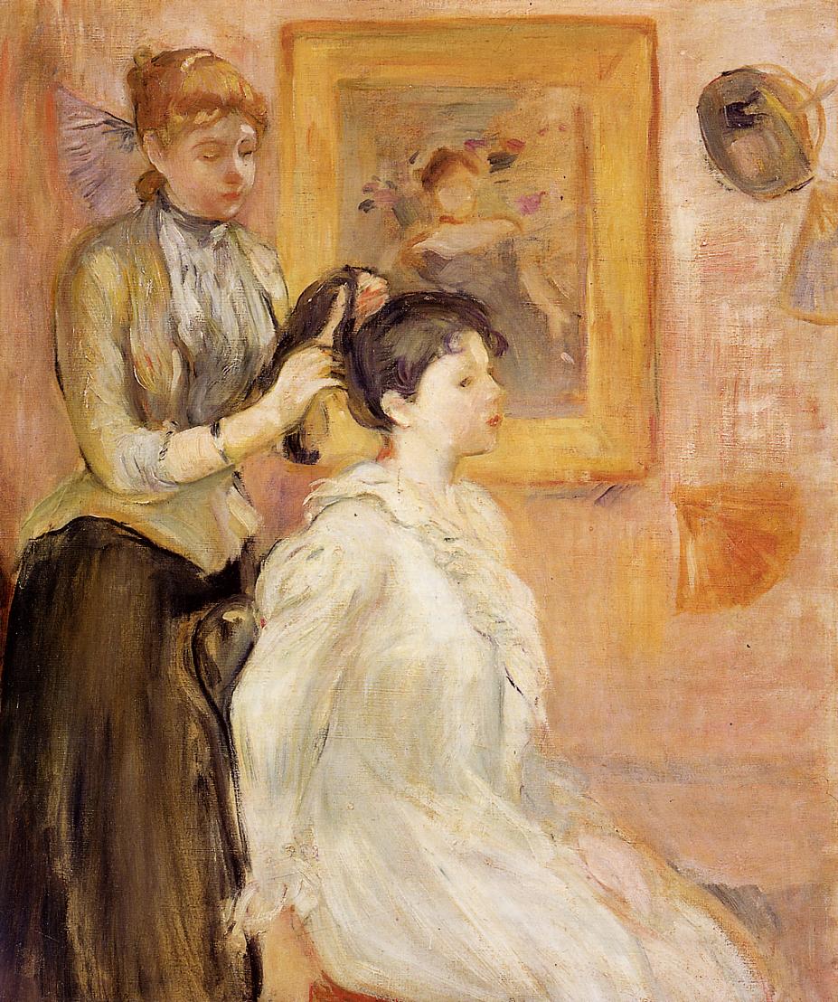 The Hairdresser (1894) - Berthe Morisot Tablo