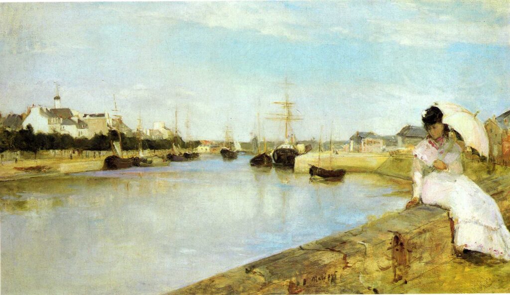 The Harbor at Lorient (1869) - Berthe Morisot Tablo