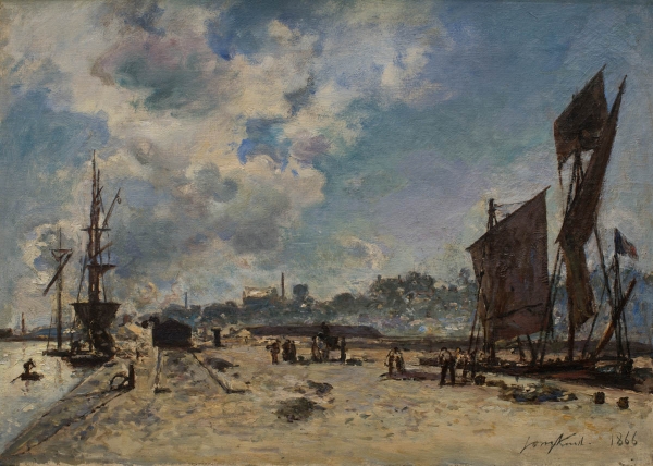 The Harbour in Harfleur (1850) - Johan Jongkind Tablo