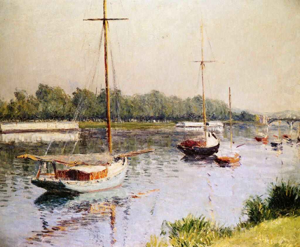 The Harbour of Argentueil (1882) - Gustave Caillebotte Tablo