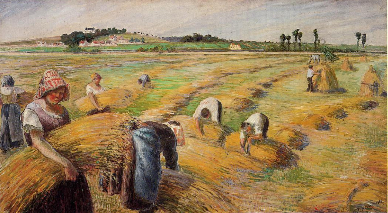 The Harvest (1882) - Camille Pissarro Tablo