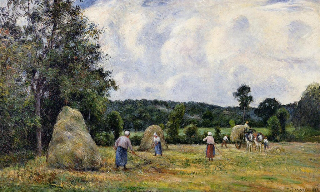 The Harvest at Montfoucault 2 (1876) - Camille Pissarro Tablo