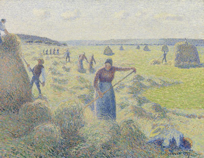 The Harvest of Hay in Eragny (1887) - Camille Pissarro Tablo