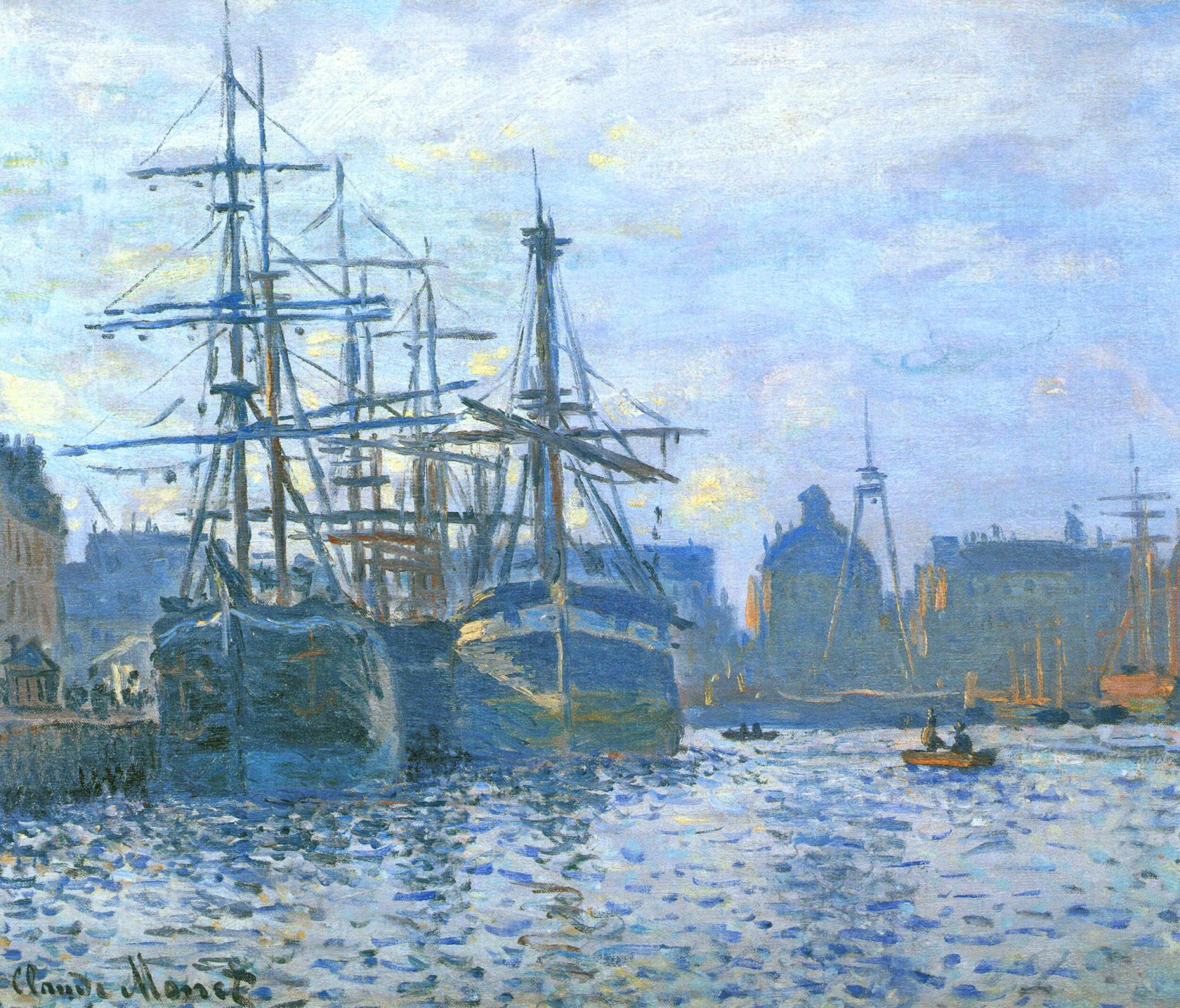 The Havre, the trade bassin (1874) - Claude Monet Tablo