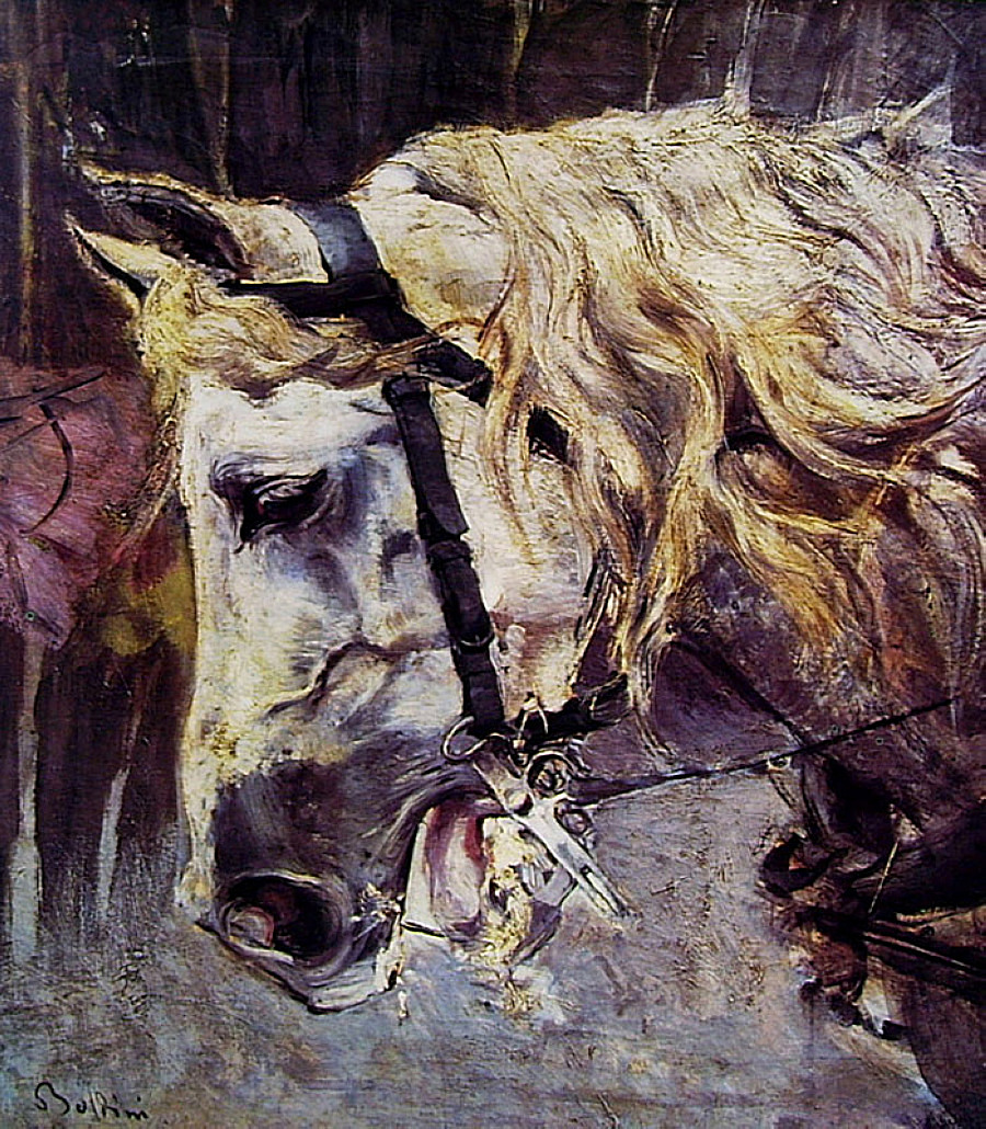 The Head of a Horse (1885) - Giovanni Boldini Tablo
