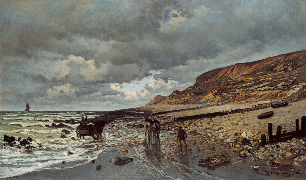 The Headland of the Heve at Low Tide (1865) - Claude Monet Tablo