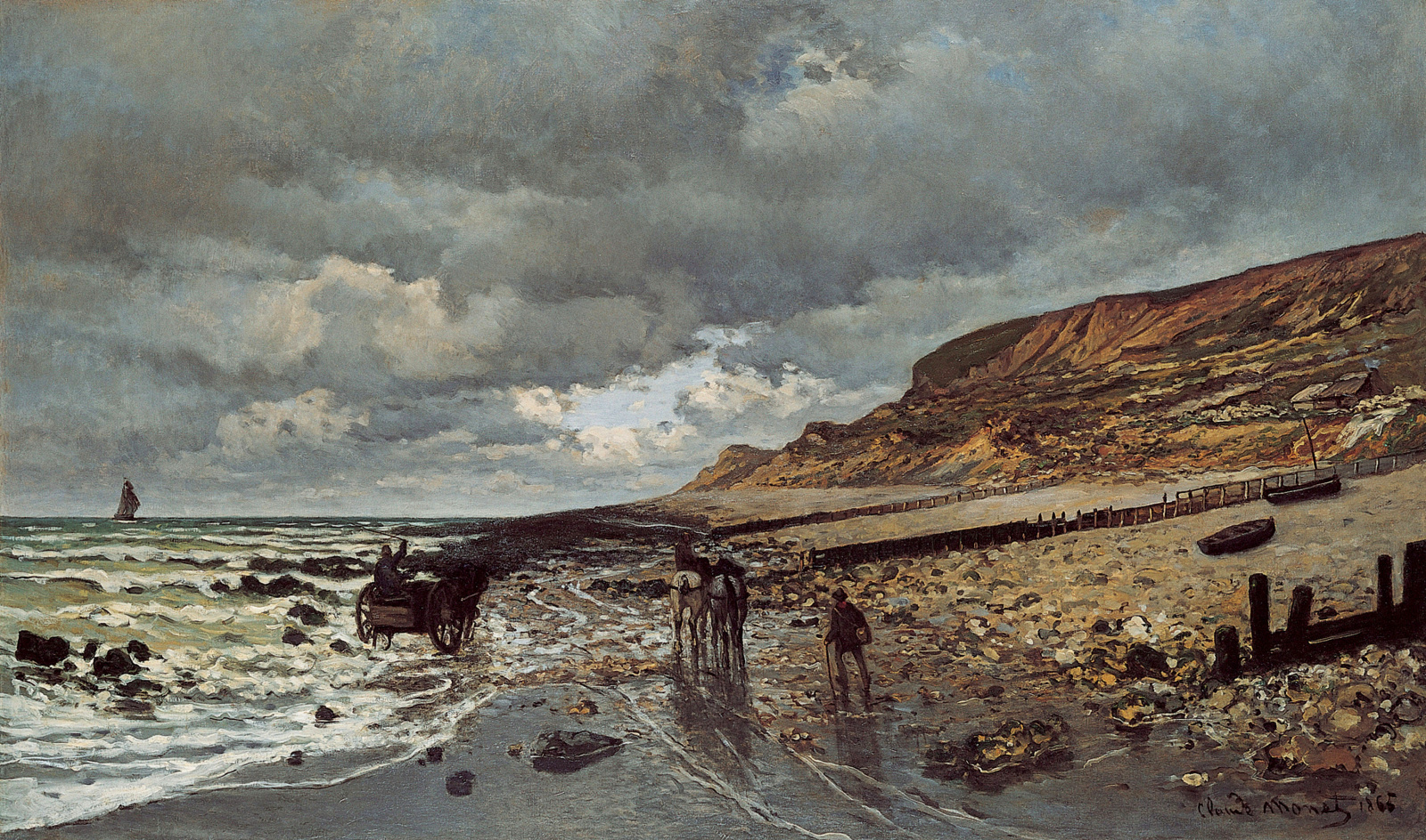 The Headland of the Heve at Low Tide (1865) - Claude Monet Tablo