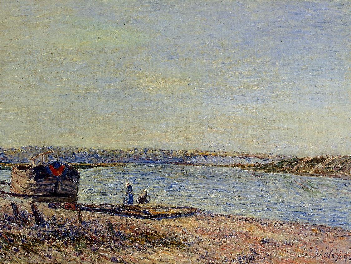 The Hills of Veneux, Seen from Saint Mammes (1884) - Alfred Sisley Tablo