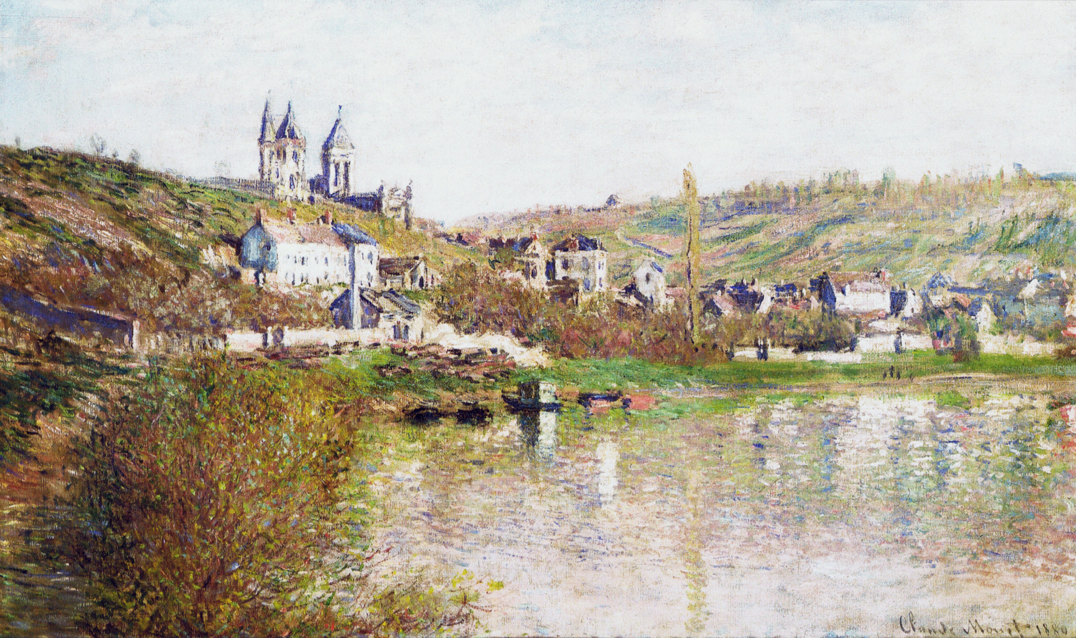 The Hills of Vetheuil (1880) - Claude Monet Tablo