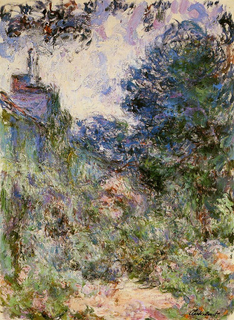 The House Seen from the Rose Garden (1922) - Claude Monet Tablo