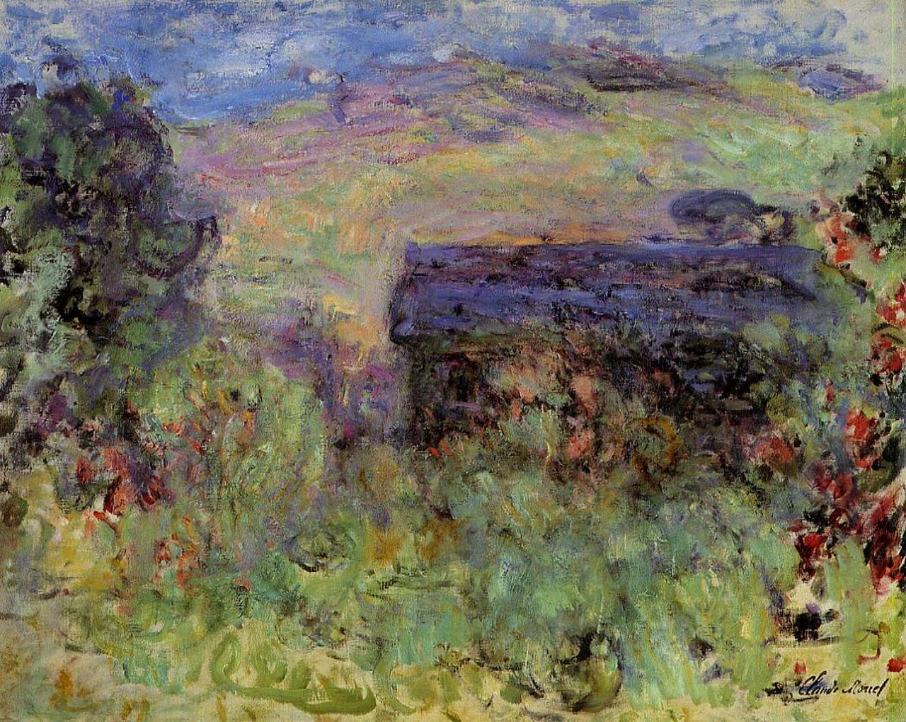 The House Seen through the Roses (1925) - Claude Monet Tablo