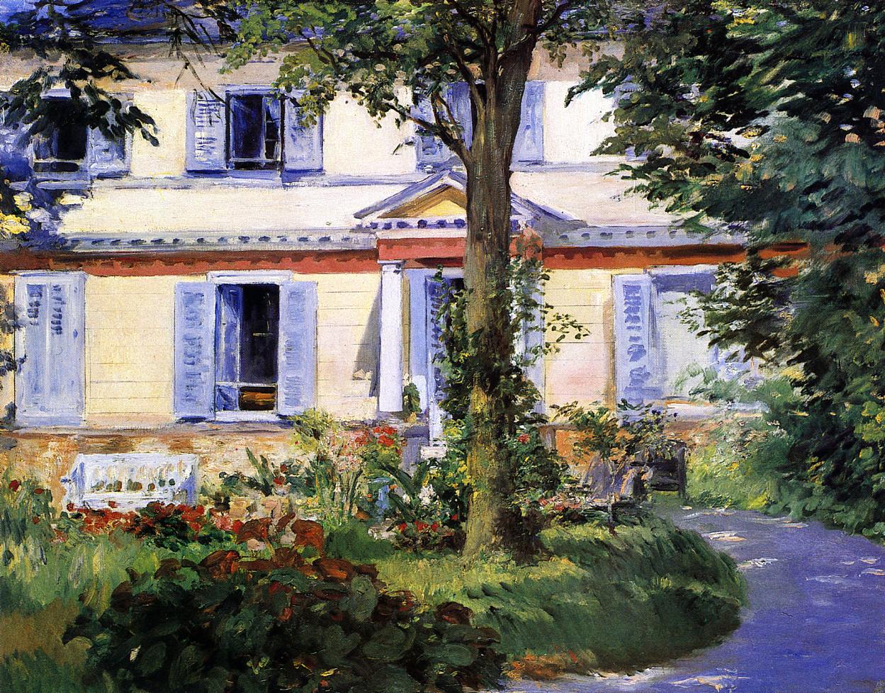 The House at Rueil (1882) - Edouard Manet Tablo