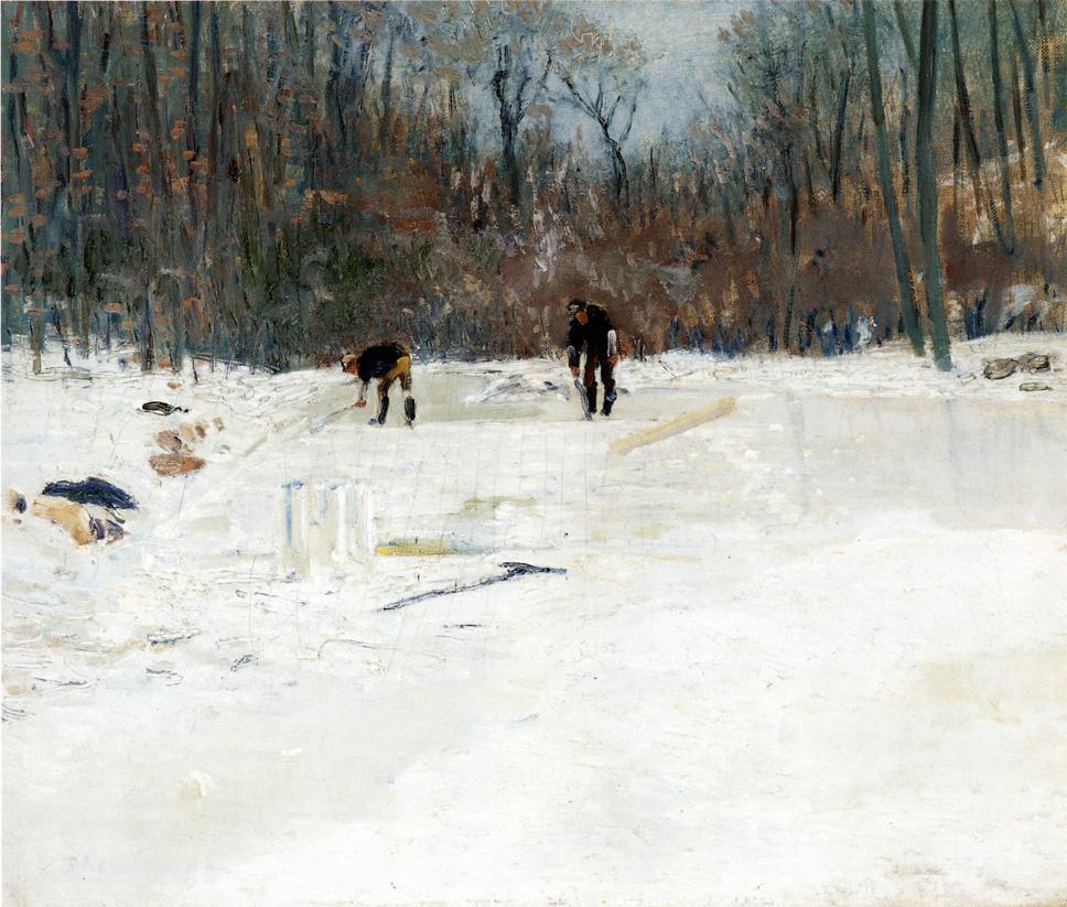 The Ice Cutters (1895) - Julian Alden Weir Tablo